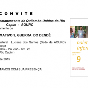Convite - Lançamento Boletim 9 - Guerra do Dendê
