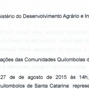 Reivindicações das Comunidades Quilombolas de Santa Catarina