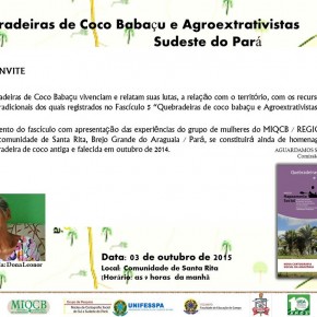 CONVITE - Lançamento Fascículo 5 - Quebradeiras de coco babaçu e agroextrativistas, Sudeste do Pará