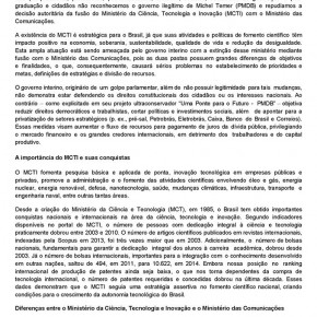 Pesquisadores lançam o Manifesto Ciência Pela Democracia: Contra o golpe e a fusão dos ministérios