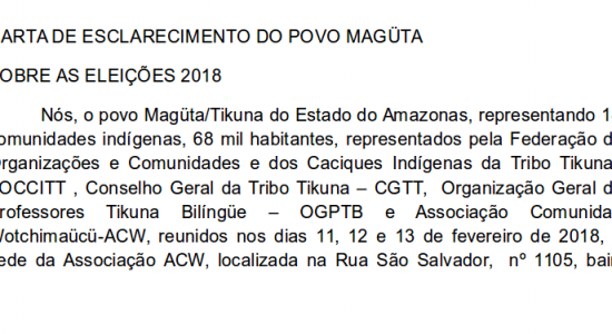 POVO TIKUNA NAS ELEIÇÕES 2018