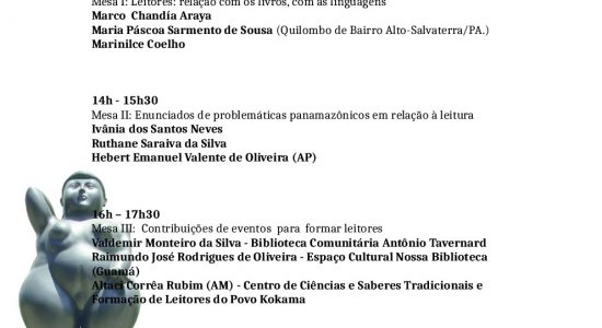 Mesa Redonda Educação Indígena na XXII FEIRA PAN-AMAZÔNICA DO LIVRO dia 7 de junho de 2018