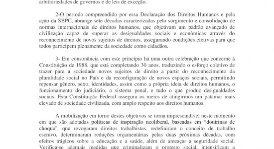 DOCUMENTO-SÍNTESE DO SEMINÁRIO TEMÁTICO DA SBPC SOBRE “DIREITOS HUMANOS E ATOS DE ESTADO”