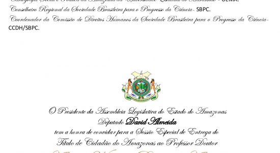 Sessão Especial de entrega do Título de Cidadão do Amazonas ao Professor Doutor ALFREDO WAGNER BERNO DE ALMEIDA