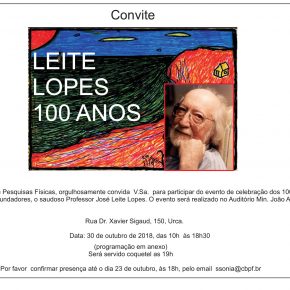 Convite Leite Lopes 100 Anos