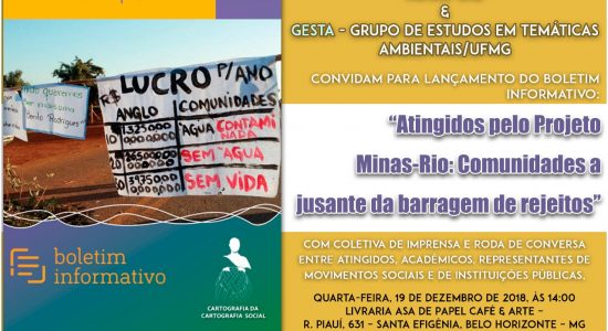 RELEASE – Lançamento do Boletim da Cartografia Social dos Atingidos pelo Projeto Minas-Rio