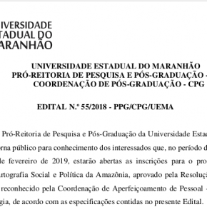 Processo Seletivo para Ingresso no Mestrado em Cartografia Social e Política da Amazônia-PPGCSPA - Semestre 2019/01