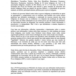 CARTA DAS LIDERANÇAS E ORGANIZAÇÕES INDÍGENAS DO ACRE PARA OS GOVERNOS E A SOCIEDADE