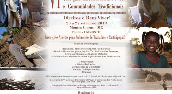 VI Colóquio Internacional Povos e Comunidades Tradicionais - 23 a 26 de setembro de 2019 - Montes Claros MG
