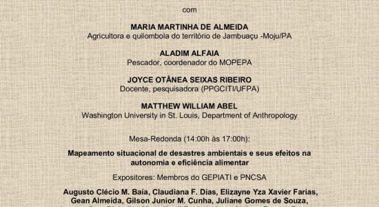 Convite do GEPIATI e PNCSA para Roda de Conversa e Degustação e Mesa-Redonda em 05 de Março de 2020