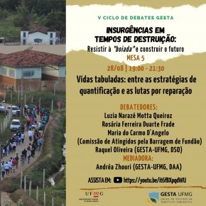 V Ciclo de Debates Gesta - Insurgências em Tempos de Destruição - 28 de agosto