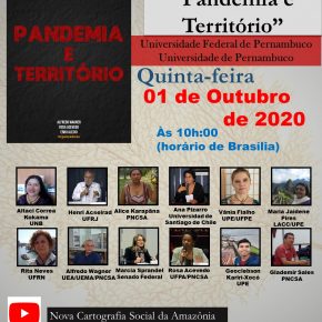 LIVE DE LANÇAMENTO DO LIVRO "PANDEMIA E TERRITÓRIO" NA UFPE E UPE - 01/10/2020