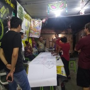 Reunião para a confecção do boletim do Quilombo Urbano do Barranco de São Benedito em Manaus