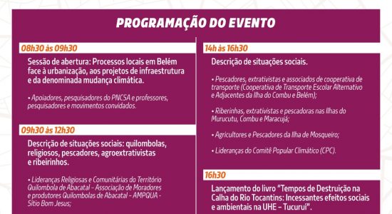 Seminário Povos e Comunidades Tradicionais na Grande Belém: Entre as Ilhas e a Cidade e os Desafios da Mudança Climática e Outros Riscos